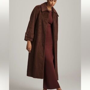 NWT - Anthropologie - Cocoa Textured Maxi Coat - 12
